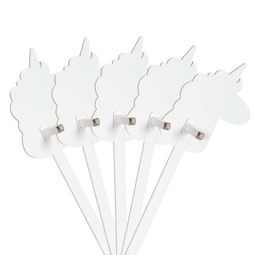 Set unicornio blanco para colorear/decorar con pegatinas - Caballo de palo FOLDZILLA