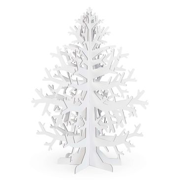 FOLDZILLA Árbol de Navidad - Árbol de Navidad blanco sostenible para pintar/decorar