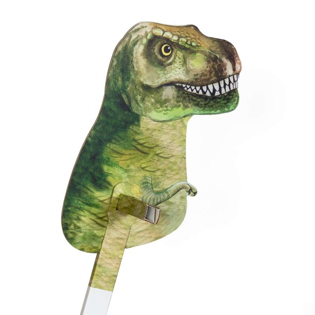 Caballo de palo FOLDZILLA - Dinosaurio t-rex acuarela