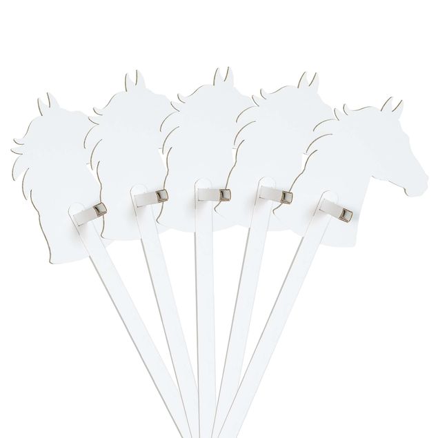 Caballito de palo Set caballo blanco para colorear/decorar con pegatinas