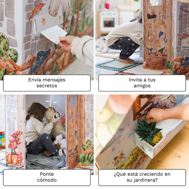 FOLDZILLA FOLDZILLA Casa de cartón - Casita de cuento en blanco para pintar y decorar con pegatinas
